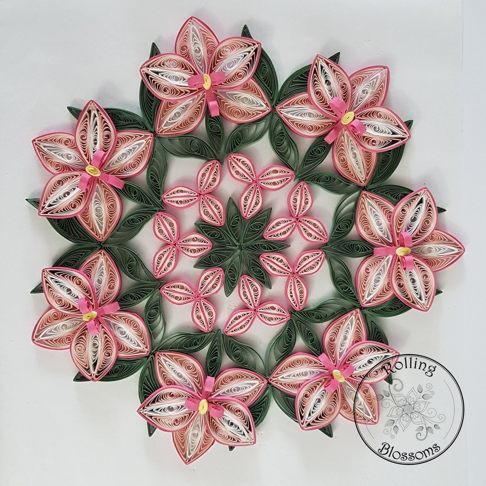 Quilled Pink Orchid Mandala Close