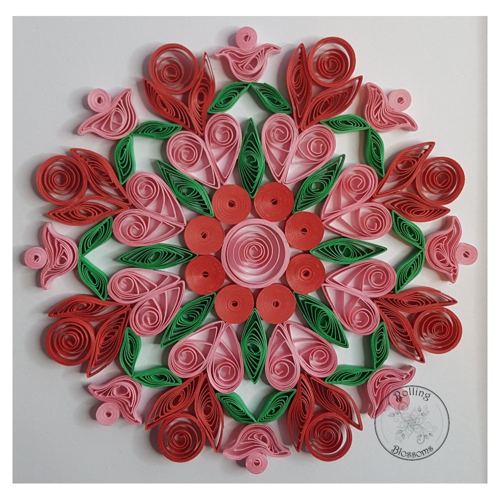 Quilled tulips and roses Mandala Close