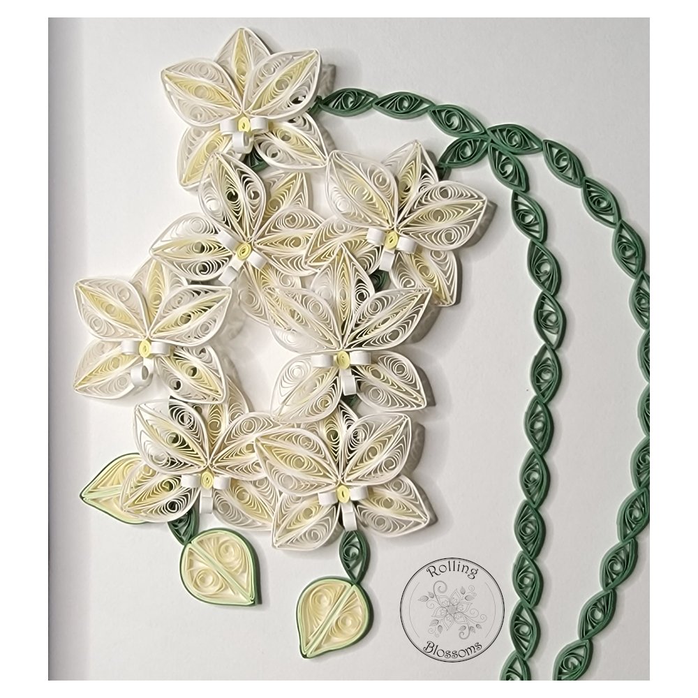 quilled white orchid design