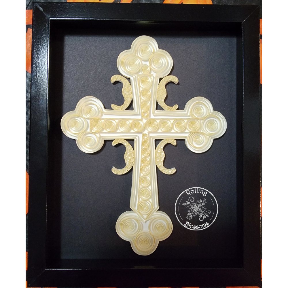 quilled gold eastern cross by rolling blossoms