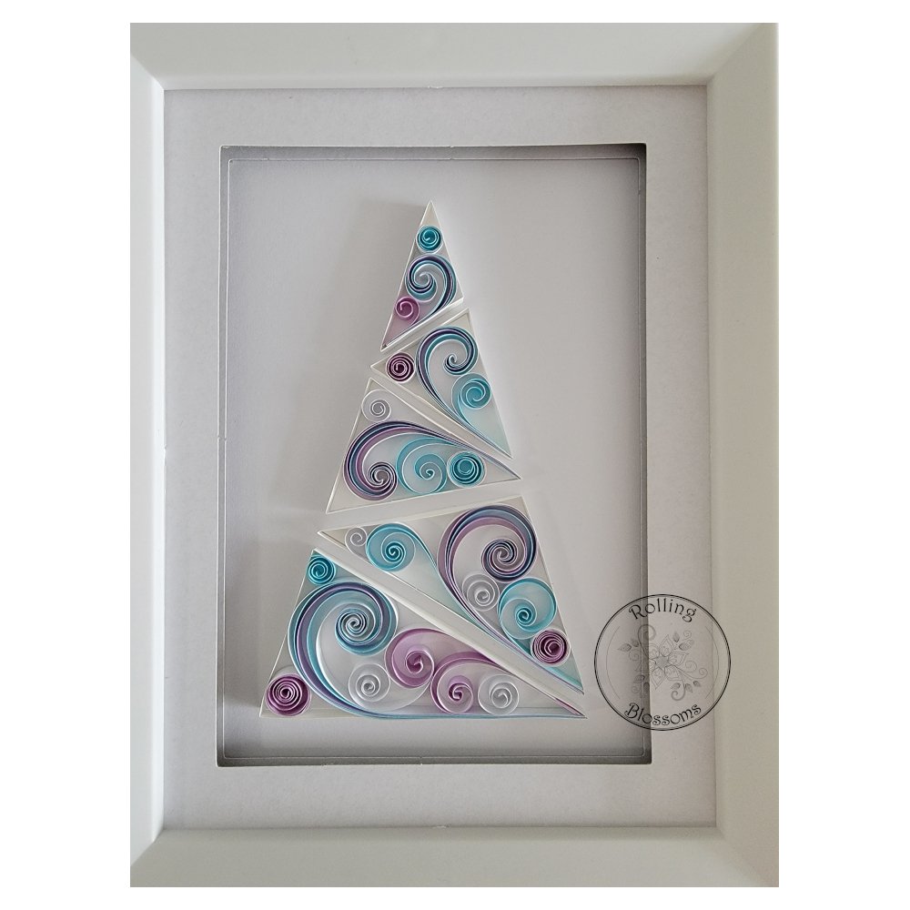 quilled blue and purple christmas tree