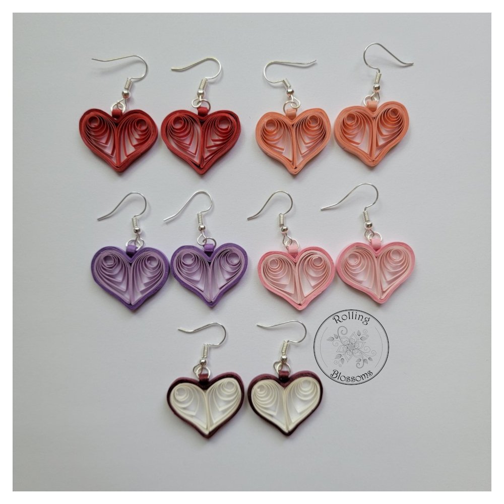 quilled heart earrings