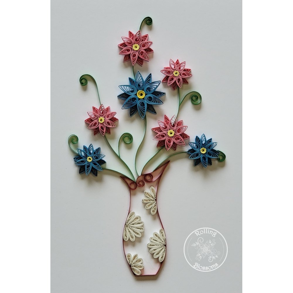 quilled vase by rolling blossoms