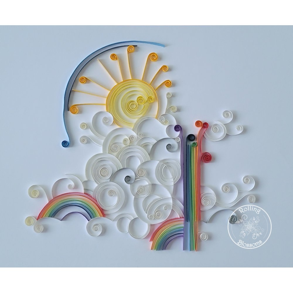 quilled sun design by rolling blossoms