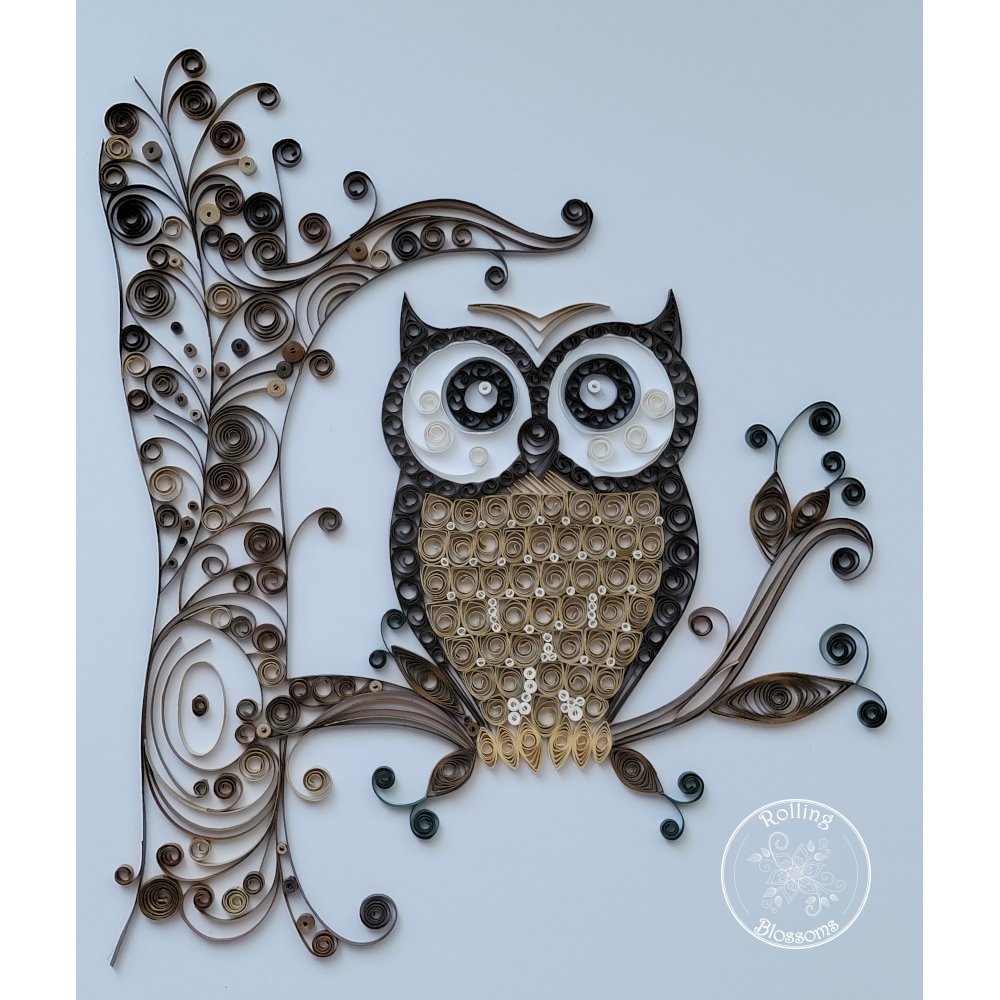 quilled owl by rolling blossoms