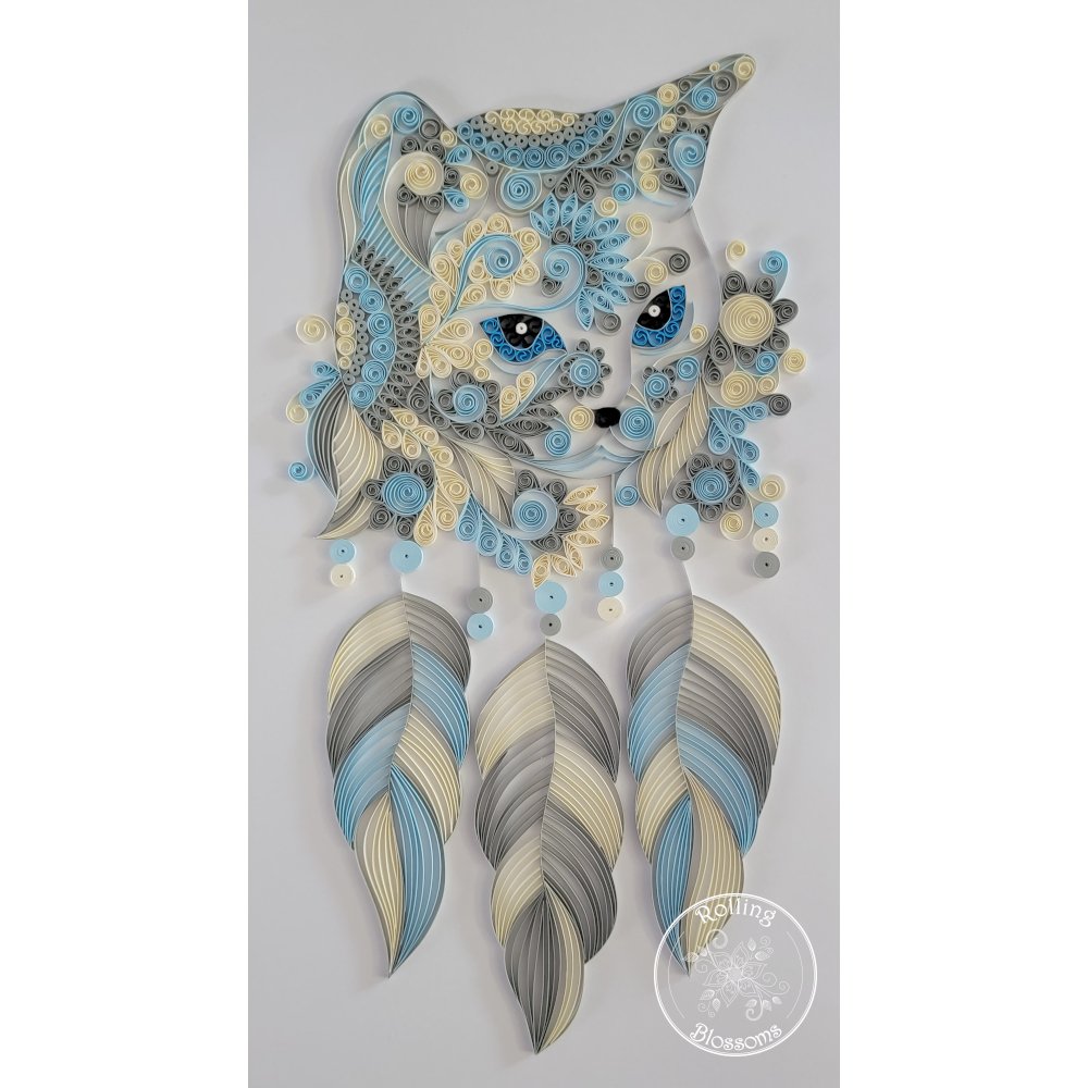 quilled cat by rolling blossoms
