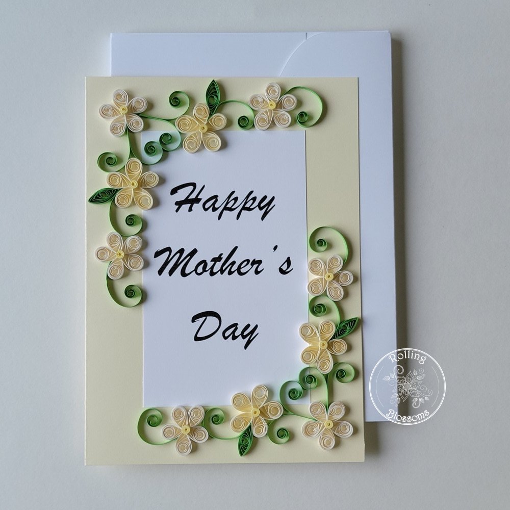 Quilled mother's day card by rolling blossoms