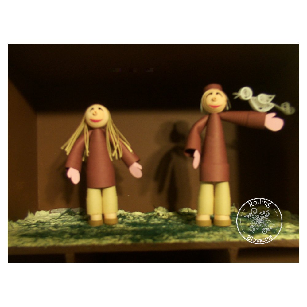 Quilled Miniatures Noah and Naamah