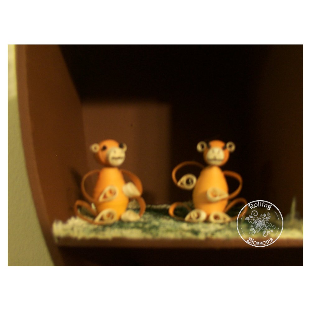 Quilled Miniatures monkeys
