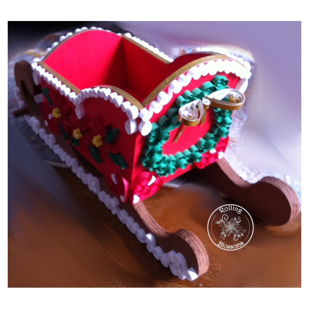 Quilled Christmas Sleigh Back