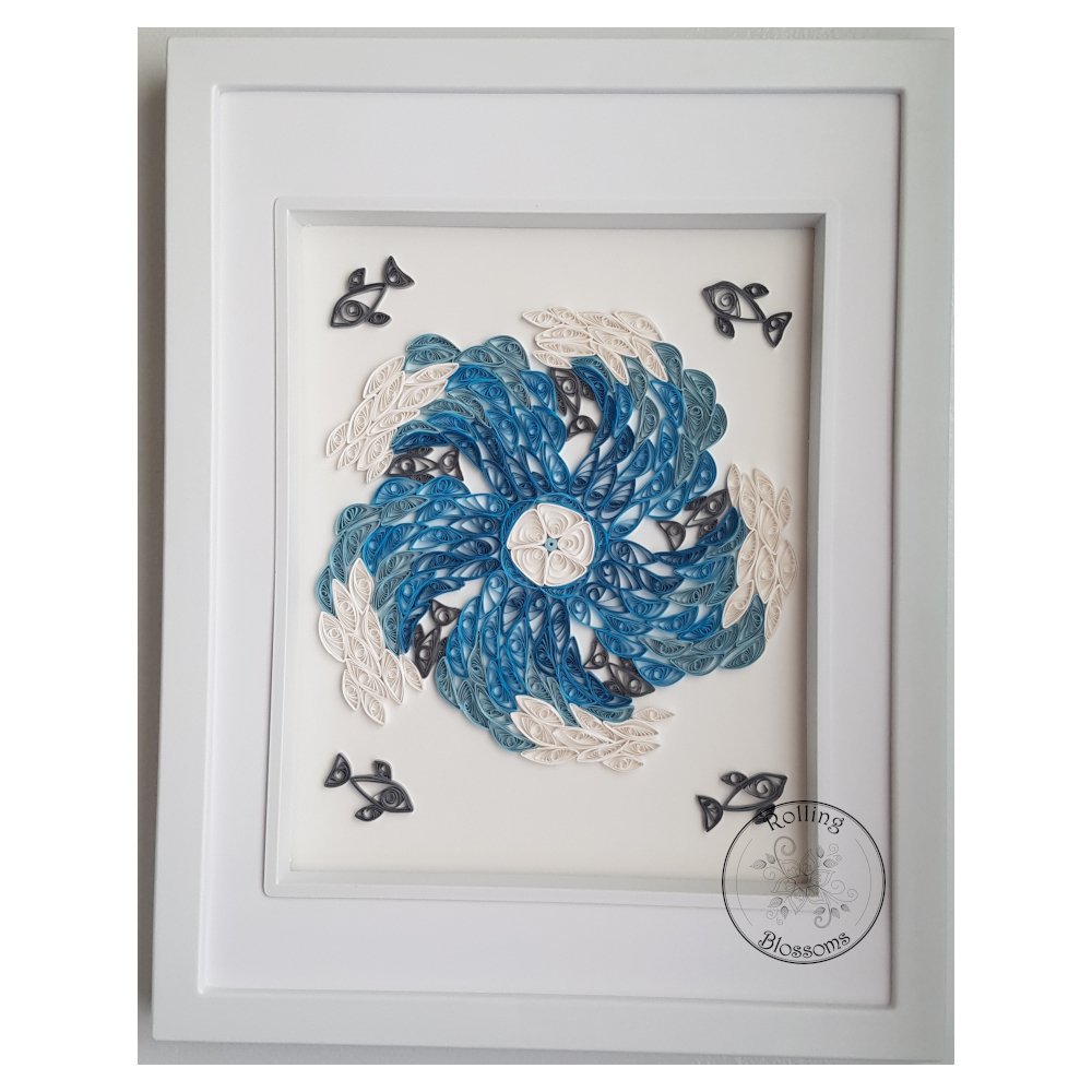 Quilled Dolphins Wave Mandala