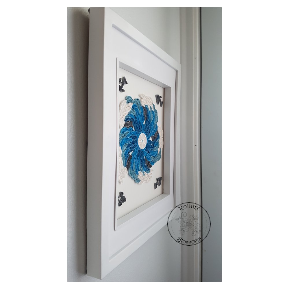Quilled dolphin and waves mandala wall hanging