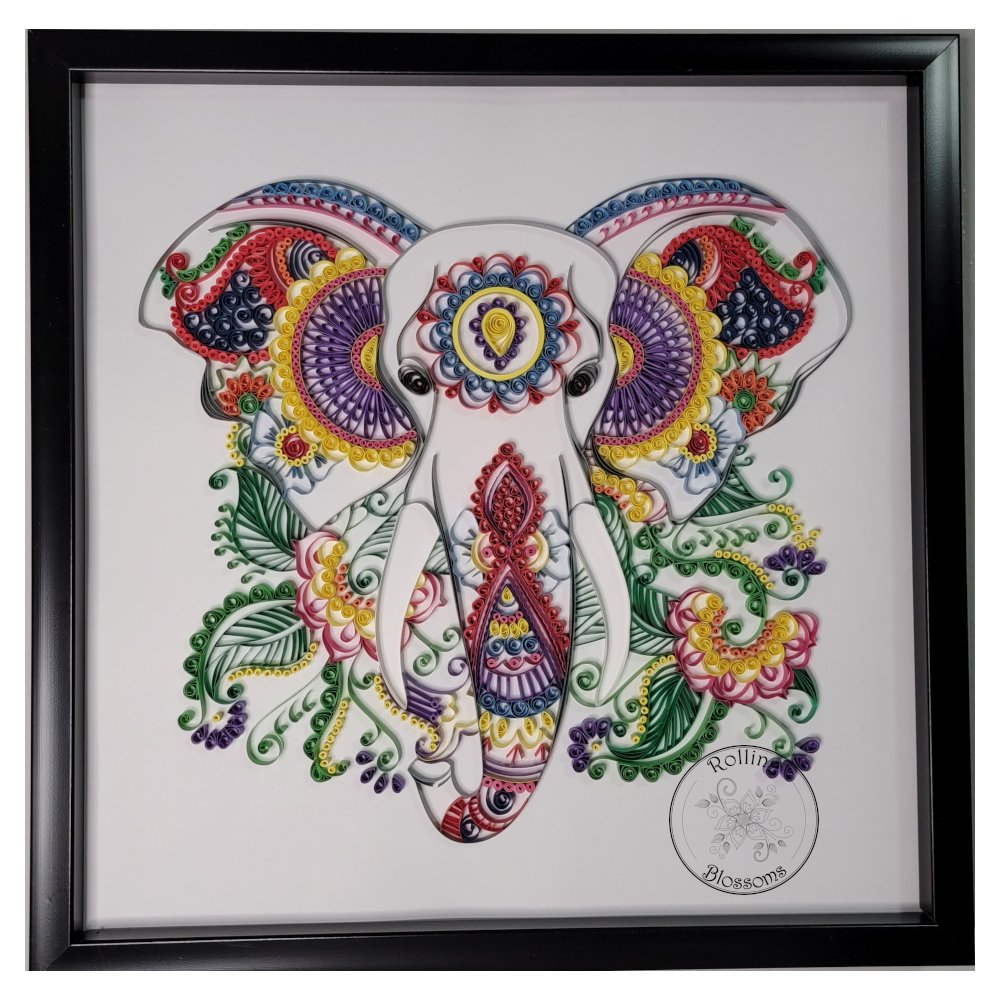 Quilled Asian Elephant Wall Hanging