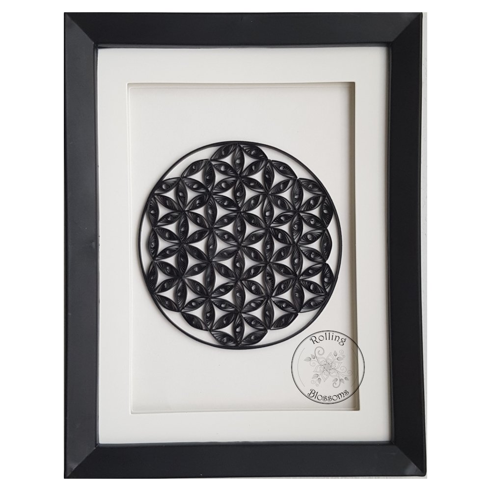 Quilled flower of life in black