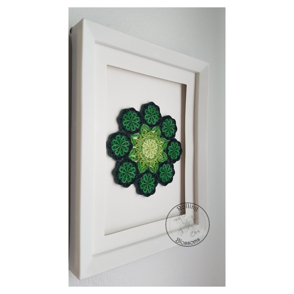 quilled green flower cluster mandala