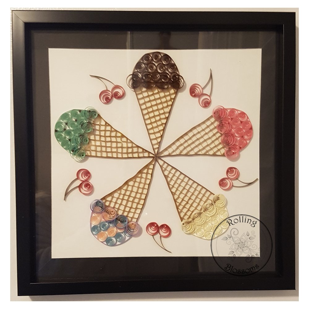 Quilled Waffle Cone Ice Cream Mandala