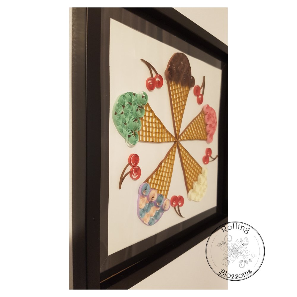 Quilled Waffle Cone Ice Cream Mandala