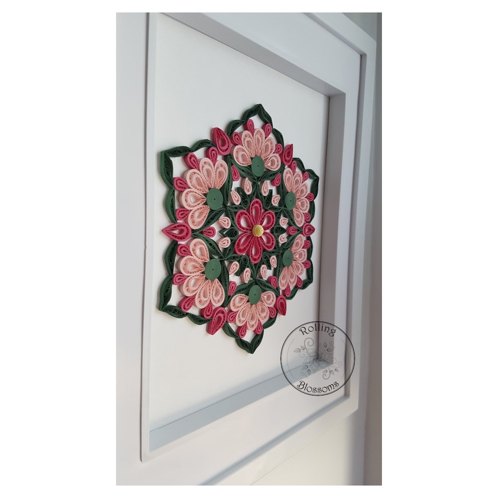 Large Quilled Pink Flower Mandala
