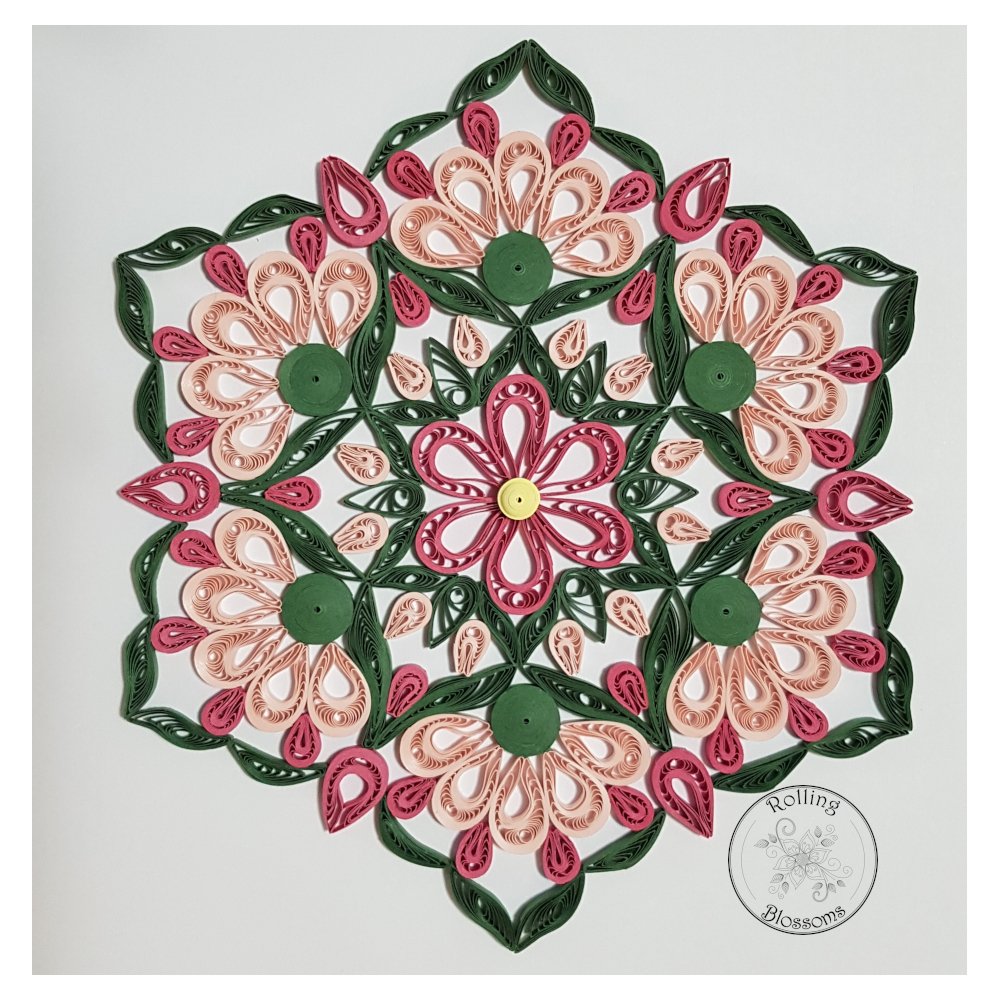 Large Quilled Pink Flower Mandala
