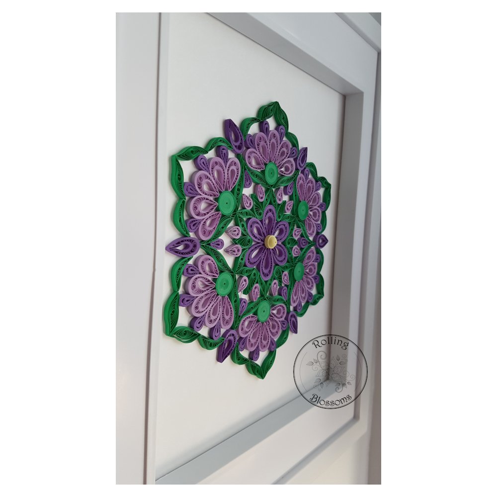 Large Quilled Purple Flower Mandala