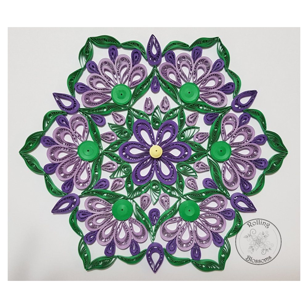 Large Quilled Purple Flower Mandala