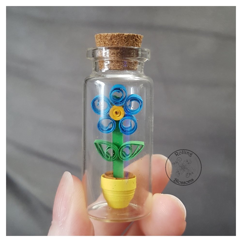 Quilled Miniature Blue Flower
