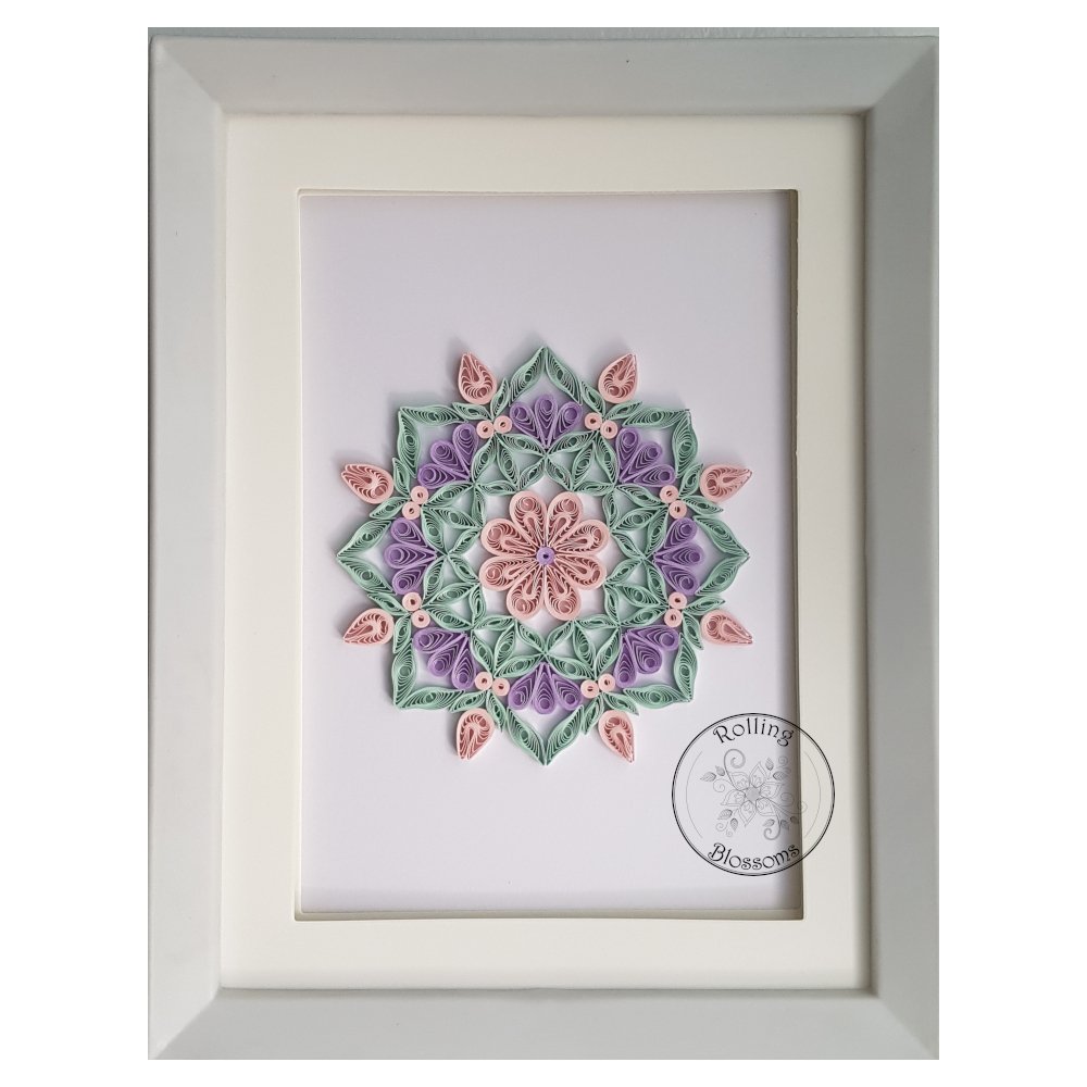 Quilled pastel flower mandala