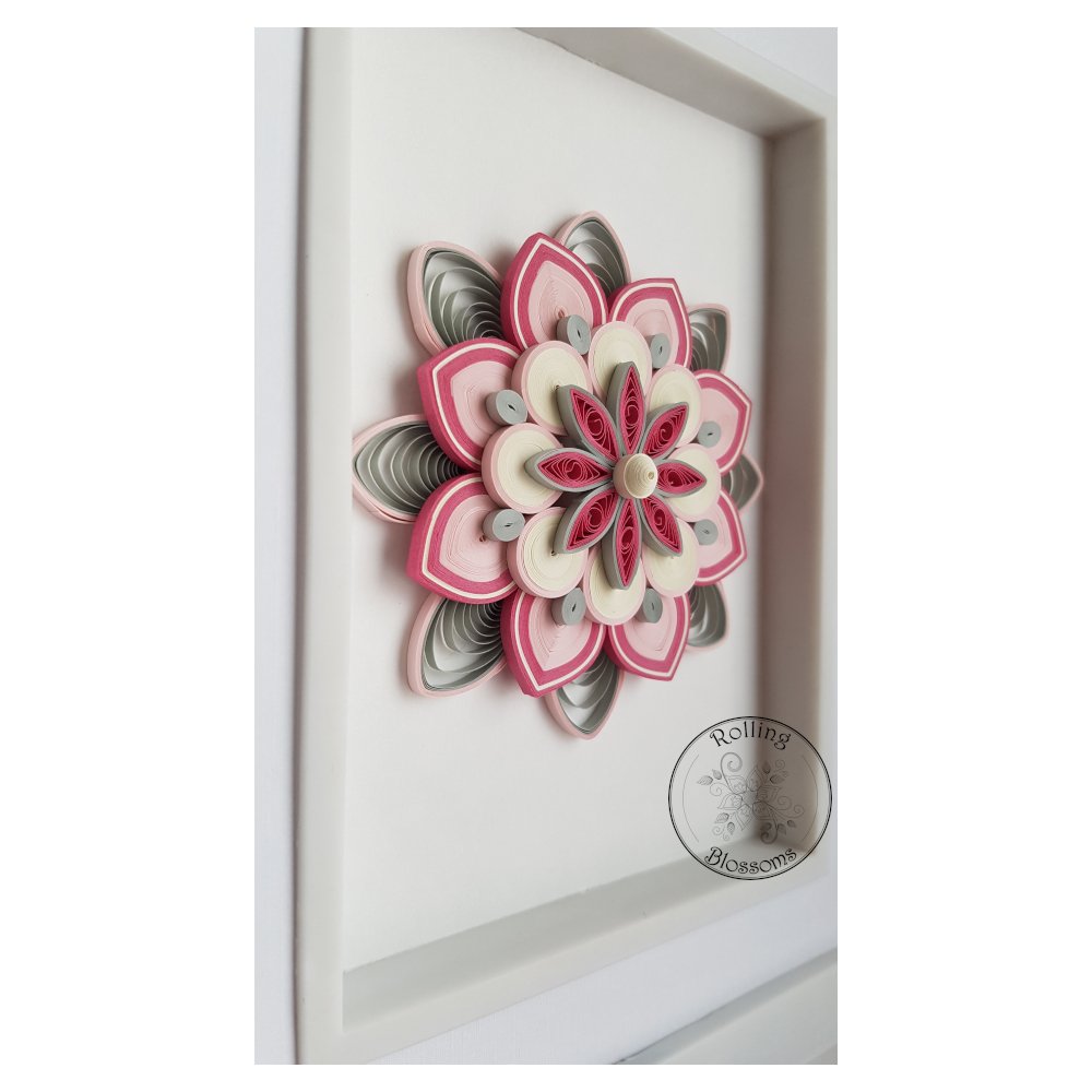 quilled pink flower mandala