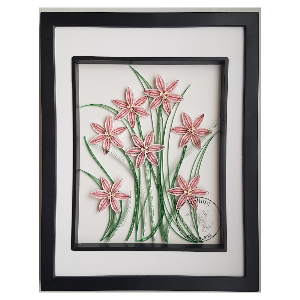 Quilled Pink Lily Wall Hanging
