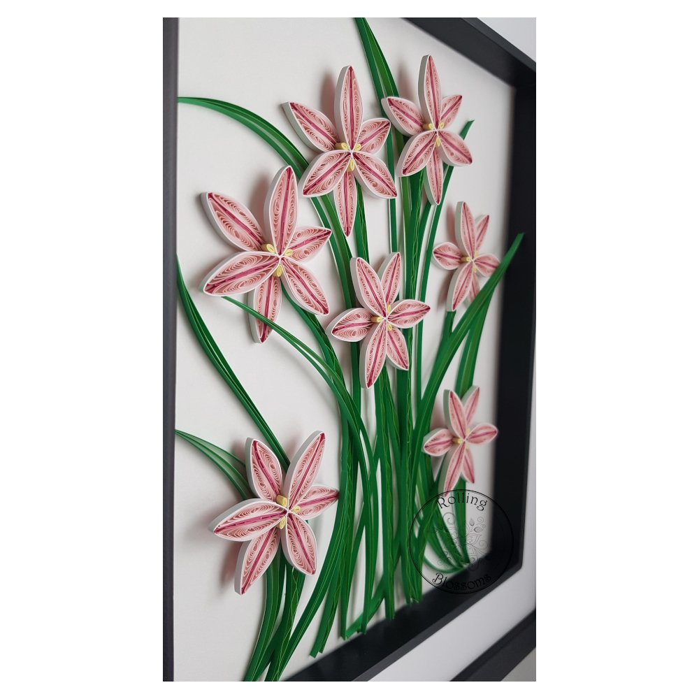Quilled Pink Orchid Mandala Side