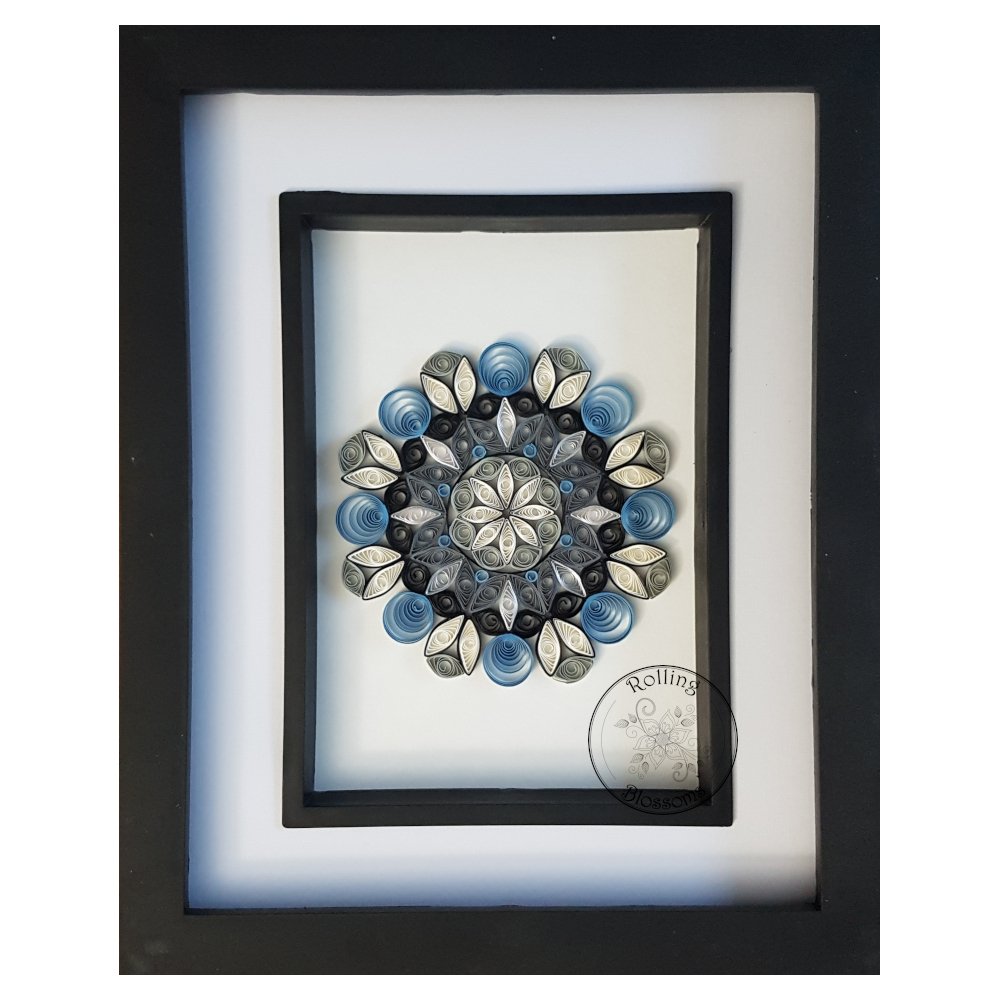 Small Quilled Black and White Mandala