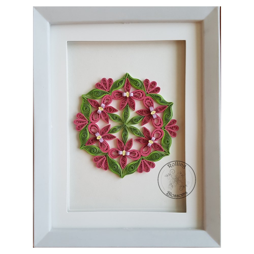 Quilled Pink Orchid Mandala