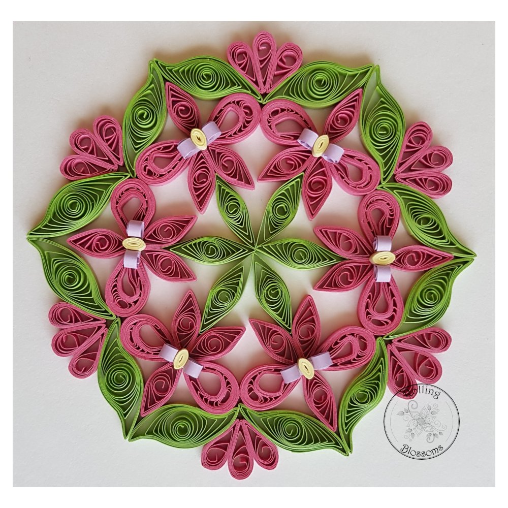 quilled pink orchid mandala
