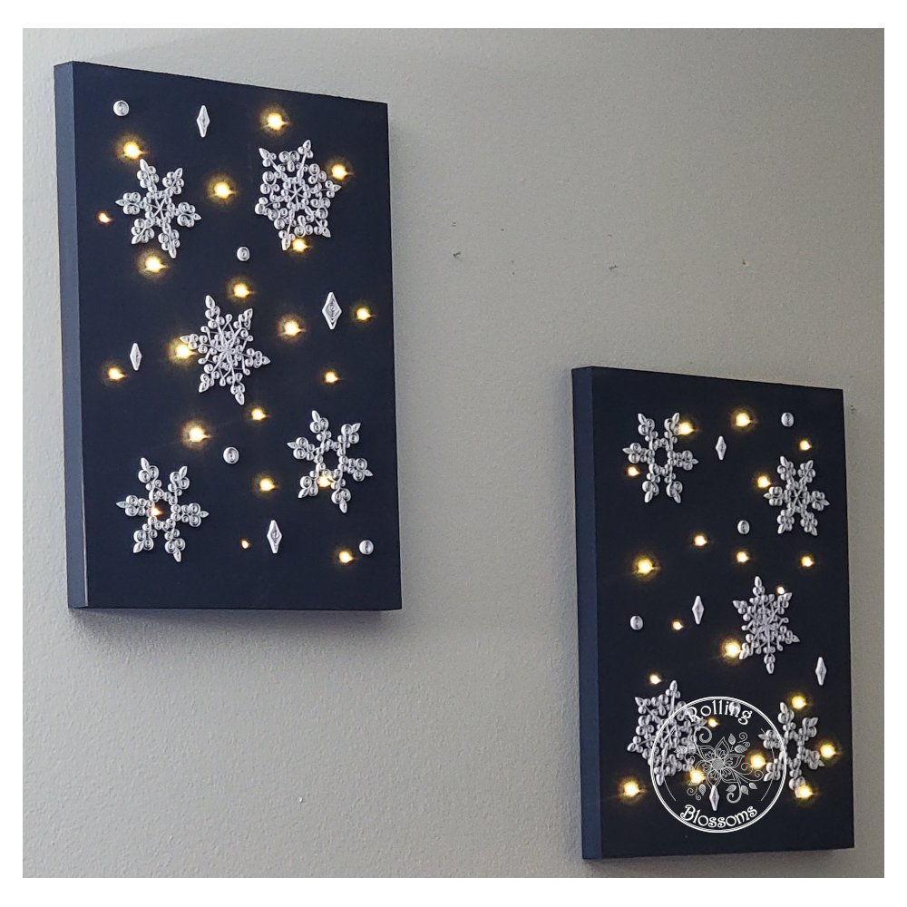 Quilled Light up Snowflakes Panel