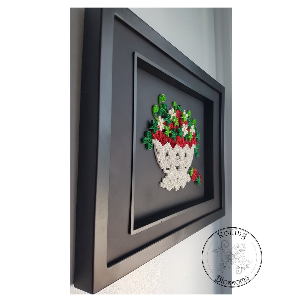 Quilled Strawberry Bowl wall hanging