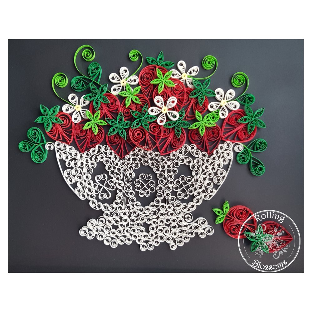 quilled strawberry bowl wall hanging