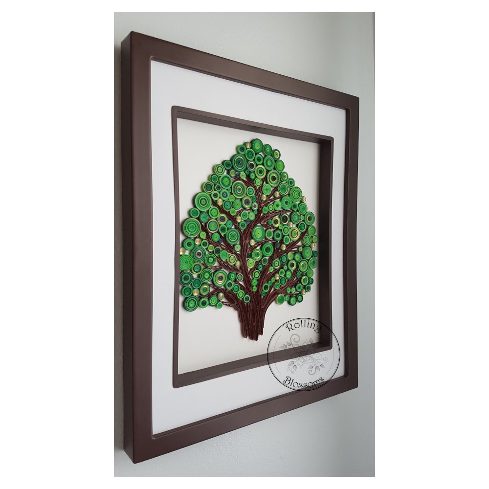 Large quilled tree wall hanging