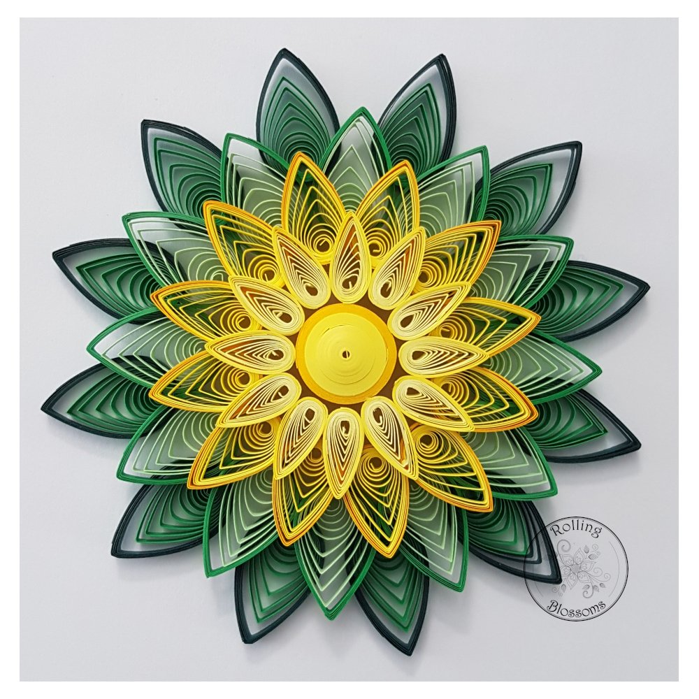 quilled yellow flower