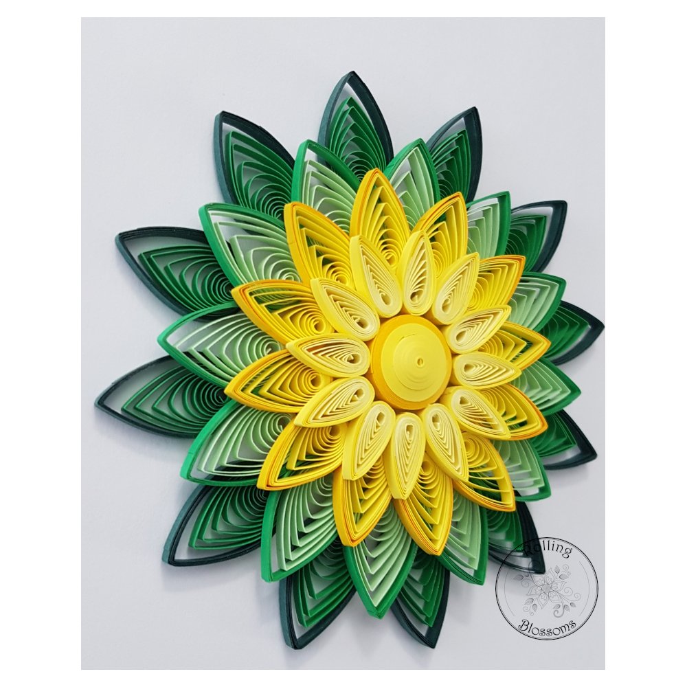 quilled yellow flower